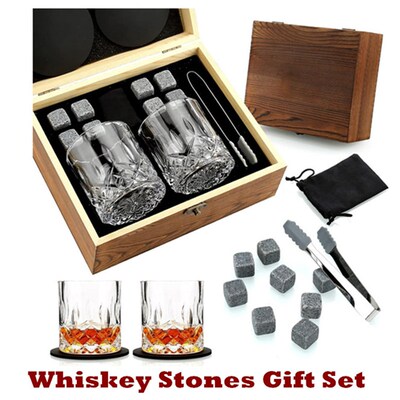Whiskey Stones Glass Gift Set Chilling Whiskey Rocks