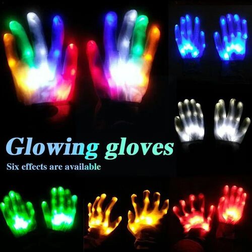 Colorful Flashing Color Changing Luminous Gloves Halloween P
