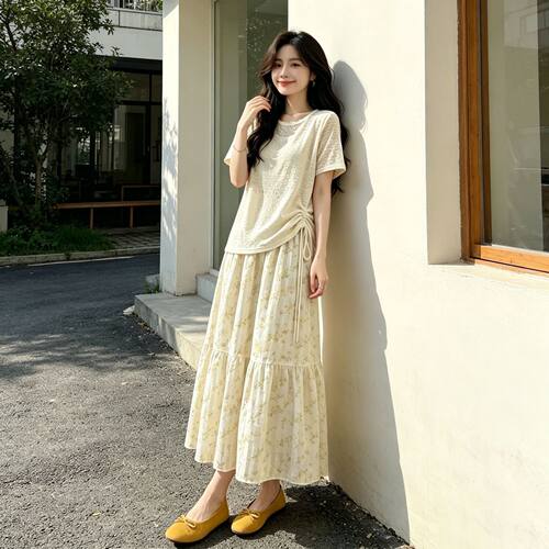 韩系碎花防晒三件套26