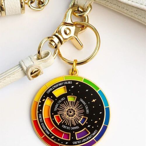 Wheel Keychain (Black/ White) Theory, Artist Gift, Keychains