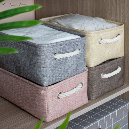 Cotton Linen Folding Storage Baskets Kids Toys Organizer Clo