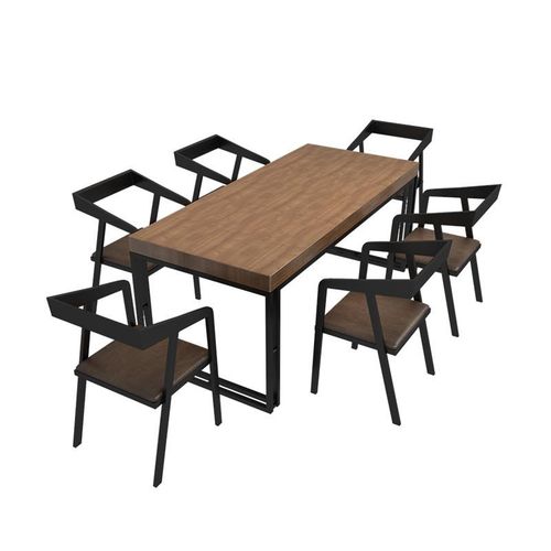 复古酒吧烧烤店火锅餐厅工业风原木实木餐桌长方形咖啡厅桌椅