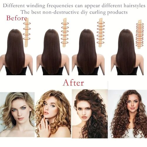 Heatless Curling Rod Set Headband No Heat Silk Curls Ribbon