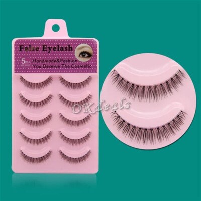 5 Pairs NEW Women Lady Natural Short Cross False Eyelashes F