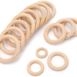 Unfinished Solid Wooden Rings 15-100MM Natural Wood Rings fo