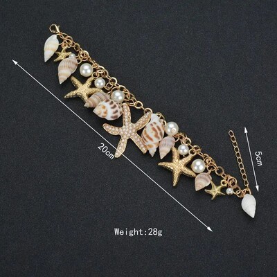Bohemian Beach Style Bracelet For Women Starfish Shell Charm