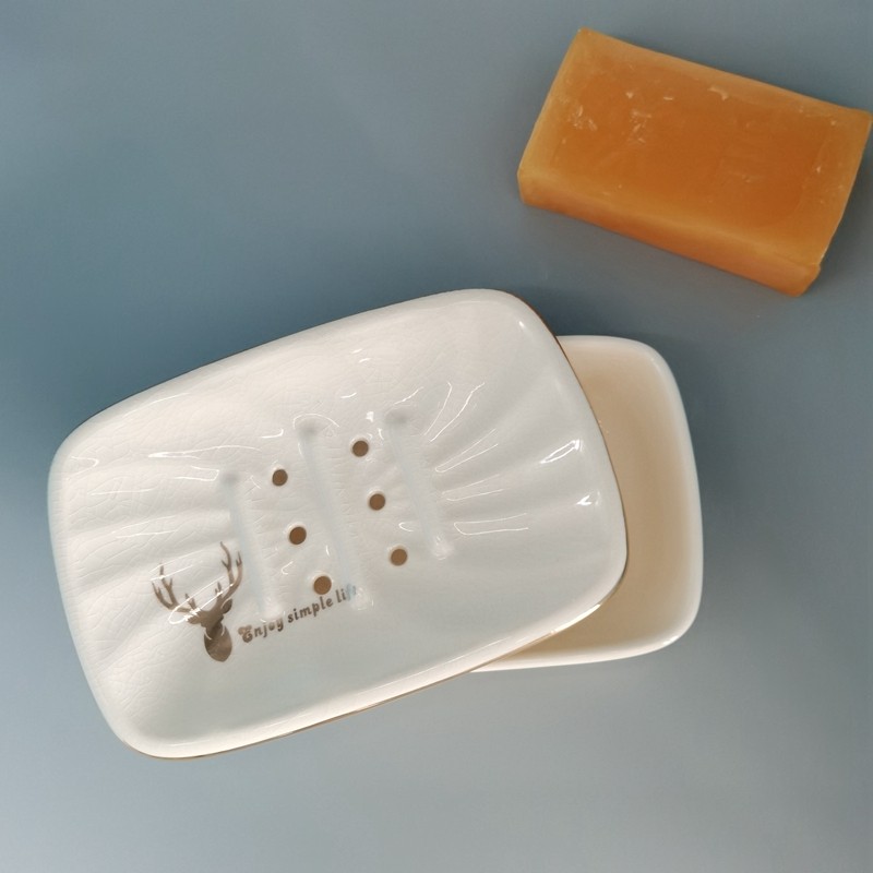 创意陶瓷层沥水肥皂盒卫生间香皂碟高档香皂盒免打孔浴室皂托,家庭/个人清洁工具,皂盒,淘宝优惠券,粉丝福利购,淘宝优惠卷