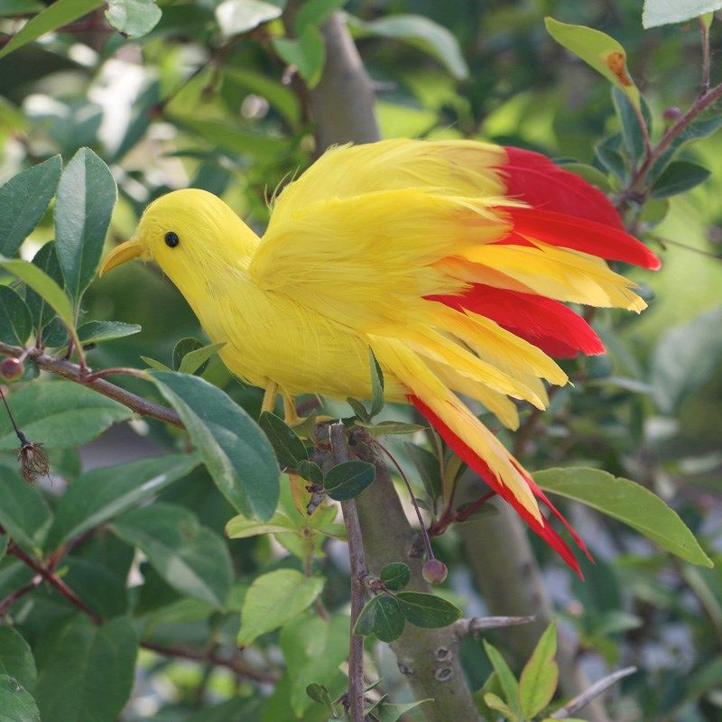 濮艺仿真小鸟展翅蜂鸟假鸟真羽毛黄鹂工艺品道具喜鹊装饰摆件,家居饰品,户外/庭院摆件,淘宝优惠券,粉丝福利购,淘宝优惠卷