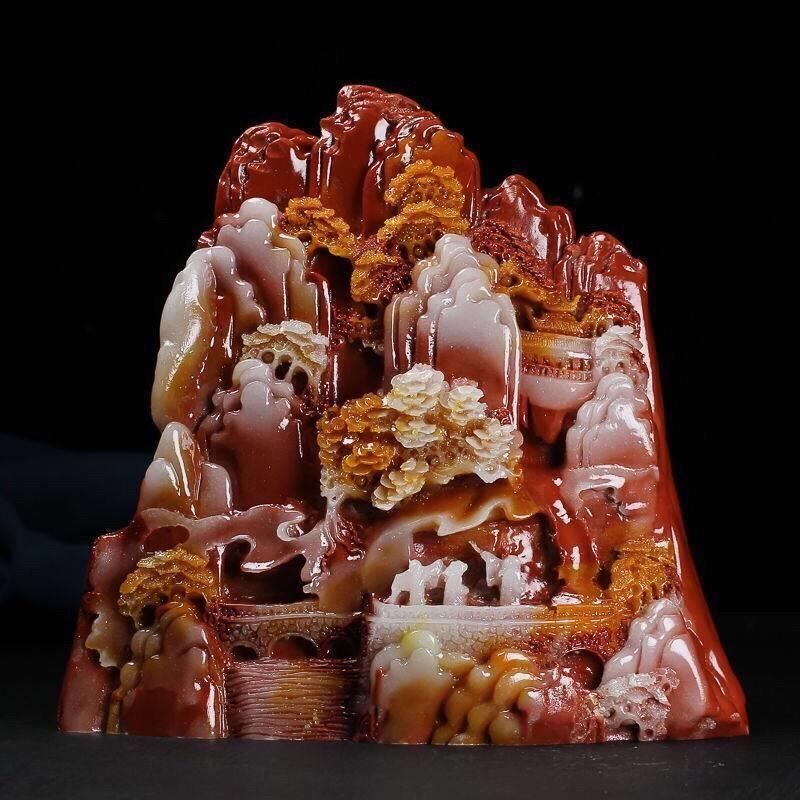 玉石原石寿山石山水摆件独山玉通玄关摆件观赏奇石