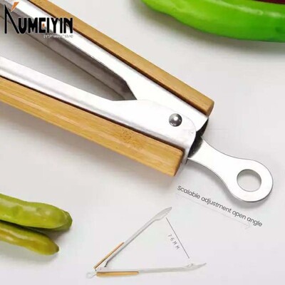 Stainless Steel BBQ Tongs Outdoor Larger Barbecue Clip Clamp