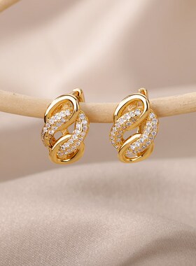 Stainless Steel Earrings For Women Geometric Butterfly Twist