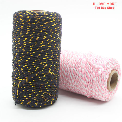 100M* 2MM Double Color Cotton Baker Rope Twine for Handmade
