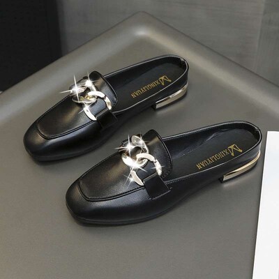 Baotou Half Slippers Womens New Muller Shoes Womens Outfit