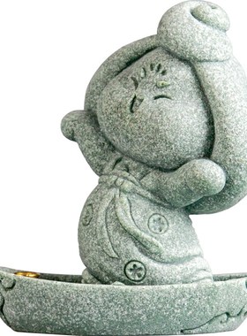 碌心 中式国潮风唐仕女云舟乐舞 青砂石创意桌面茶宠家居装饰摆件