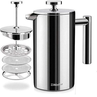 French Press Double Insulated Coffee Maker No Coffee Ground