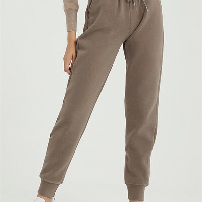 Wixra Women Casual Velvet Pants Winter Ladys Thick Wool Pan