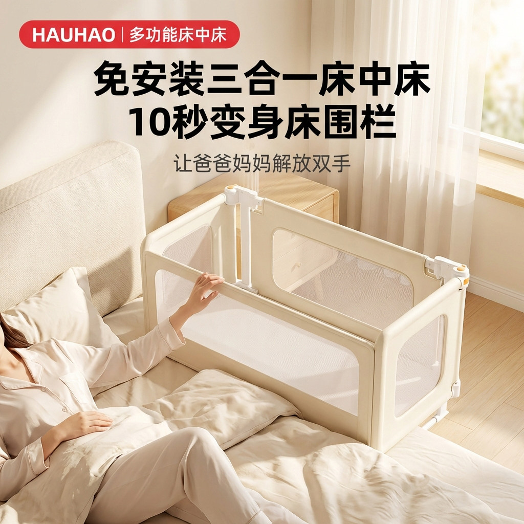 无螺丝的免安装床中床图片