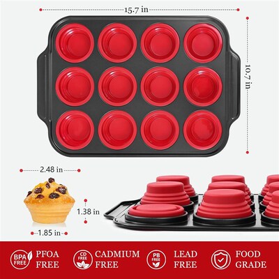 Silicone Muffin Pans for Baking Cupcake Tins Bakeware