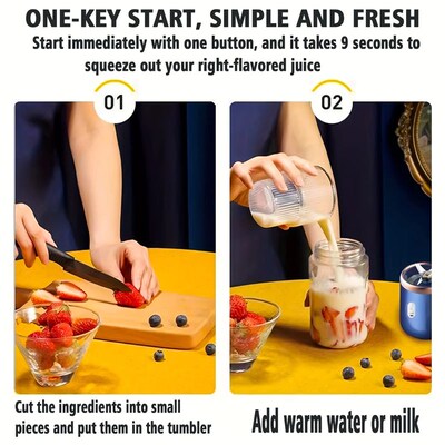 6 Blade 400ML Portable Blender Electric Juicer Cup For Trave