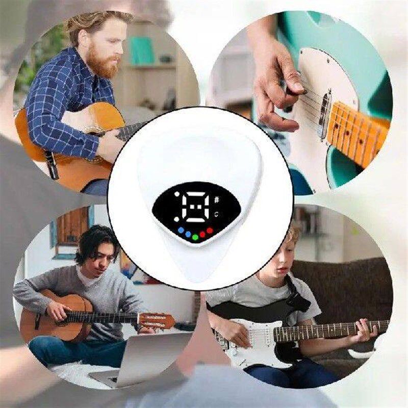Guitar Tuner Small 2-in-1 Guitar Picks Electric Guitar - 实物图