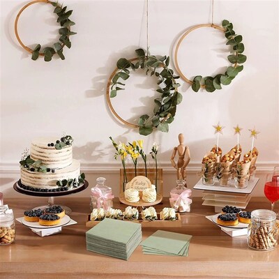 100/250PCS Sage Paper Napkin Disposable Cocktail Napkins 2 P