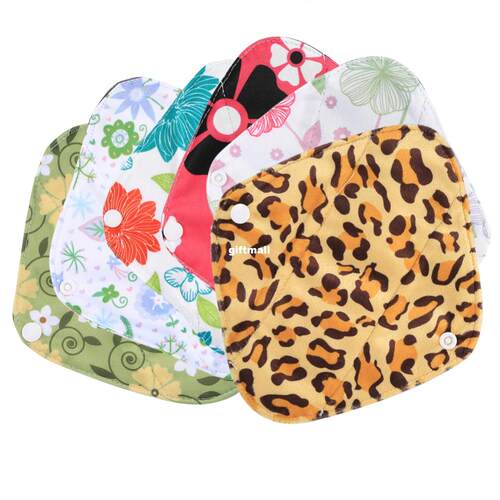 6PC Reusable Bamboo Sanitary Menstrual Pad Washable Mama Clo