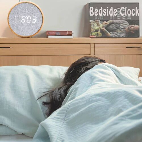 Wooden Digital Alarm Clock Silent Table Clock Modern Home De