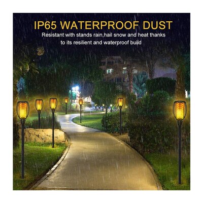 96LED Solar LED Flame Torch Light Outdoor pack Waterproof De