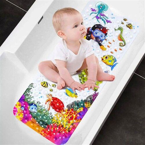 40x100cm Large Cute Cartoon PVC Bath Mat With Sucker for