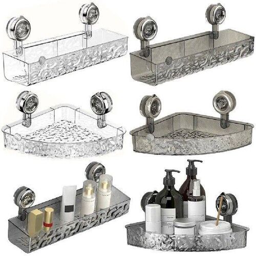 Glacier Pattern Shower Storage Rack Punch-Free Transparent