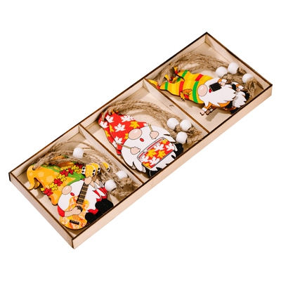 9 PCS Wooden Faceless Doll Gnome Pendant Hanging Ornament