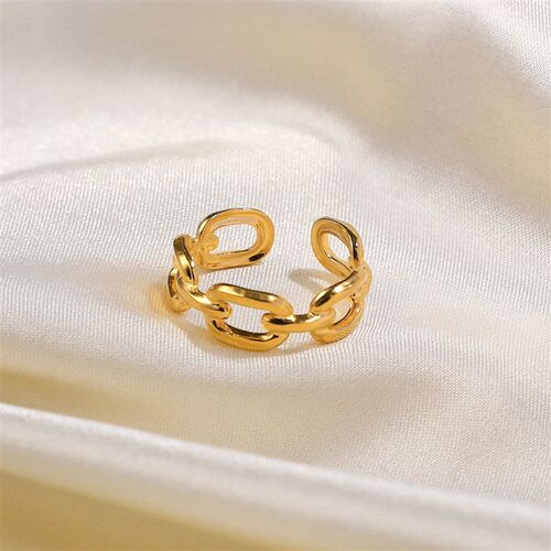 Wholesale Twisted Link Chain Open Rings Stainless Steel Jewe