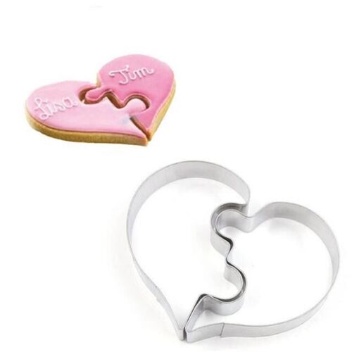 2Pcs Heart Cookie Molds Left Right Heart Shaped Cookie Cutte