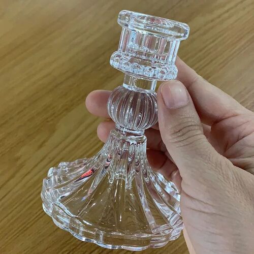European Style Simple Glass Candle Holder Household Dining T