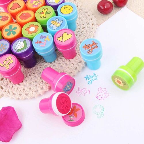 26Pcs Cute Cartoon Various Round Stamp Seal Children Gifts T