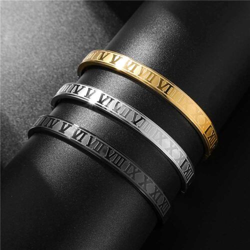 Large Roman Letter Stainless Steel Brlet Punk Titanium Steel