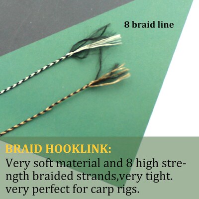 20m Carp Fishing Line Soft Hook Link 8 Strand Uncoated Braid