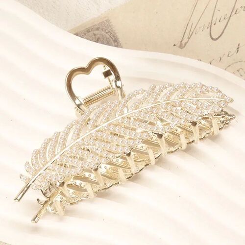 Korean Claw pearl rhinestone flower Metal Pearl Hair Clip Ha