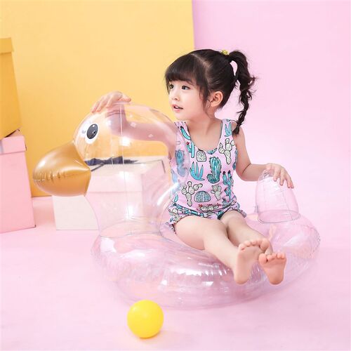 Cute Transparent Duck Baby Swimming Ring Inflatable Baby Bat