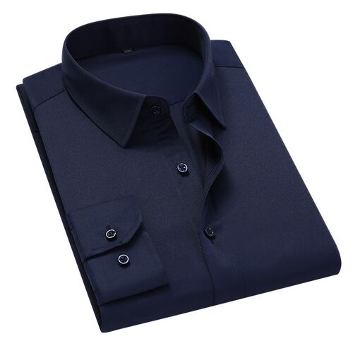 Plus Size 5XL 6XL 7XL Men Solid Color Business Shirt Fashion