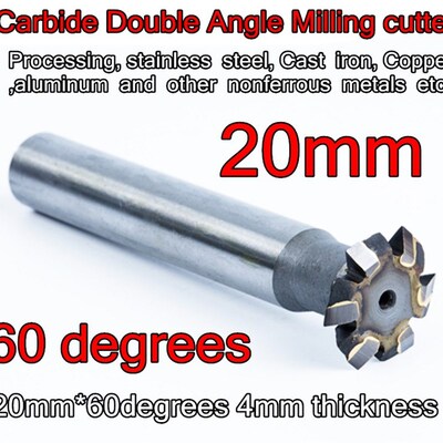 20mm*60degrees 4mm thickness Carbide Double Angle Milling cu