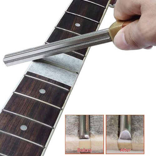 Square guitar fret crown edge file + 2 protection sheet