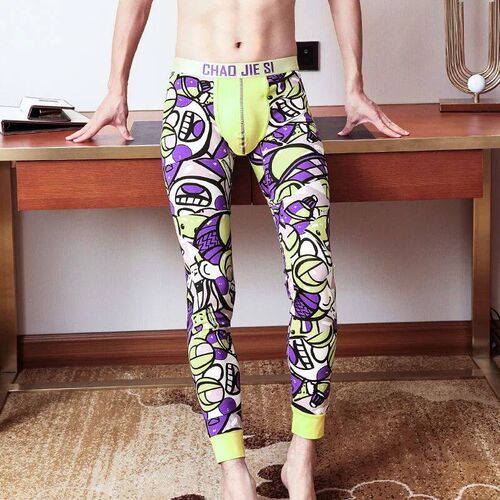Mens long Johns thermal pants cotton thin winter personalit