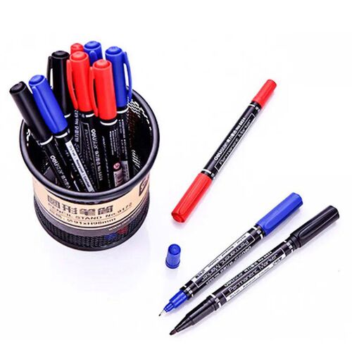 Dual Side Marker Pens Black Felt Tip Pens Black Dual Tip Bru