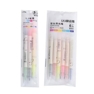 3/6pcs Double Colored Highlighter Pen Marker Pens Fluorescen