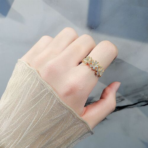 Zircon Daisy Ring Fashionable Open Adjustable Finger Ring fo