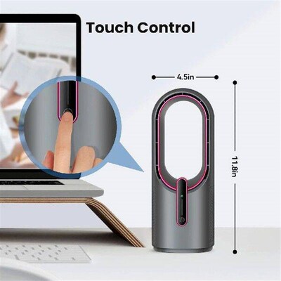 Desk Fan Bladeless, 11.8 Inch Office Small, Quiet,  Speed