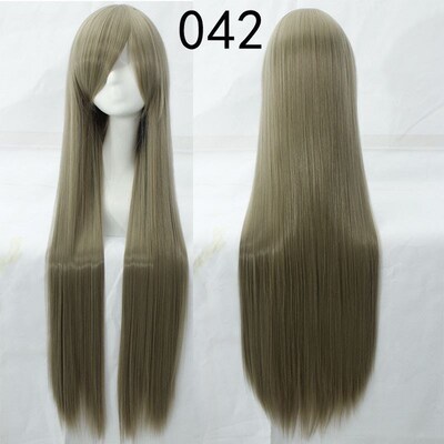 wig cosplay fashion women long Straight hair Red black blue