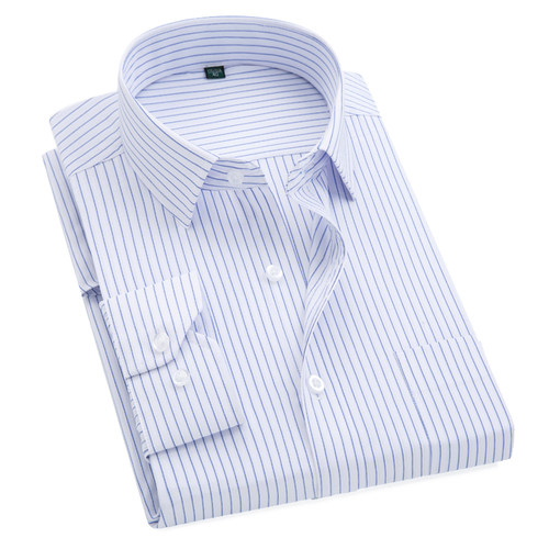 Plus Size S to 8xl formal shirts for men striped long sleeve