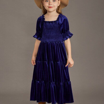 New Princess Girls Velvet Classic Retro Dress Clothing Baby